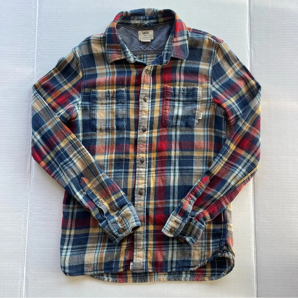 Vans Men's Blue and Tan Shirt Size Small 100% Cotton - Picture 3 of 9